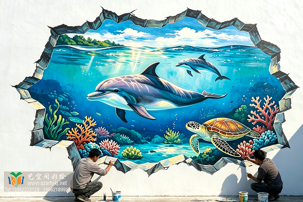 苏州网红 3D 海底墙绘